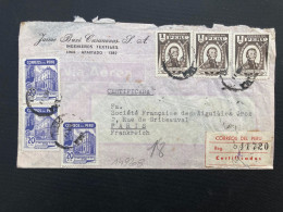 LR Pour La FRANCE TP LUZURIAGA 1s X3 + EL BANCO 20c X3 OBL.11 MAY 1951 - Peru