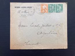 LETTRE A MUZI IMPRIMERIE Pour La FRANCE TP 10c Paire + 5c OBL.5-7 25 SFAX - Brieven En Documenten