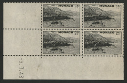 MONACO N° 313 Bloc De 4 COTE 132 € Neuf ** (MNH) Avec Coin Daté Du 9/7/48. Voir Description - Neufs