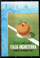 ITALIA REPUBBLICA ITALY REPUBLIC 18 05 1952 IN RICORDO DI ITALIA-INGHILTERRA CALCIO MAXI MAXIMUM CARD CARTOLINA CARTE - Cartes-Maximum (CM)