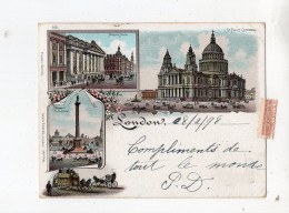 375 - LONDON - St Paul's Cathedral *1898*litho* - St. Paul's Cathedral