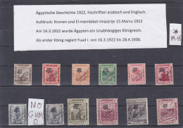 ÄGYPTEN - EGYPT - EGYPTIAN - ÄGYPTOLOGIT - DYNASTIE - ÜNABHANGIGES KÖNIGREICH 1922  - FALZ - MH. - Unused Stamps