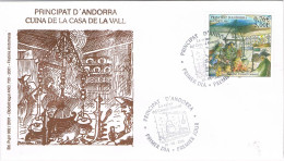 55110. Carta F.D.C. ANDORRA Francesa 2001. Cuina De La Casa De La Vall - FDC