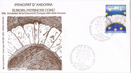 55113. Carta F.D.C. ANDORRA Francesa 2001. Tema EUROPA, Patrimoni, Derechos Humanos - FDC