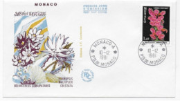 Enveloppe Premier Jour - Jardin Exotique -Bolivicereus Samaipatanus 10-12-1981 Pte De Monaco (fleurs) - Usati