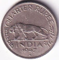 INDIA COIN LOT 283, QUARTER RUPEE 1947, KING GEORGE VI, BOMBAY MINT, AUNC - Indien