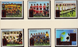 Paraguay, 1989, 4381/86, MNH **. Fußball-WM, Aufdruck, World Cup, Italy. Imprint Red/silver, - 1990 – Italien