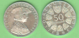 Austria Österreich 50 Schilling 1969 Maximilian I° Silver Coin - Austria