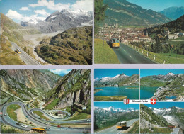 CPA CARTE POSTALE SUISSE 4 X POSTALAUTO AUTO PÖSTALE CAR POSTAL - Collections & Lots