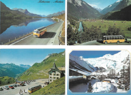 CPA CARTE POSTALE SUISSE 4 X POSTALAUTO AUTO PÖSTALE CAR POSTAL - Collections & Lots