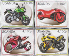 Uganda 2896-2899 (complete Issue) Unmounted Mint / Never Hinged 2012 Motorcycles - Ouganda (1962-...)