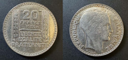 20 Francs Turin 1933 - Argent - Réf, P 02 - 20 Francs