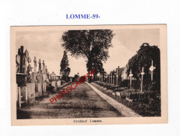 LOMME-59-Tombes-Cimetiere-CARTE Imprimee Allemande-GUERRE 14-18-1 WK-MILITARIA- - Cimetières Militaires