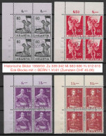 Historische Bilder 1958/59: Zu 339-342 Mi 683-686 Yv 612-615 Eck-Blocks Mit ⊙ BERN 1.VI.61 (Zumstein CHF 45.00) - Gebraucht