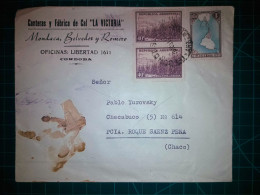 ARGENTINE, Enveloppe Appartenant à "Canteras Y Fabrica De Cal LA VICTORIA" Circulant Avec Une Variété Colorée De Timbres - Used Stamps