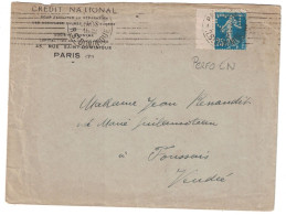 Paris - Rue Saint Dominique - Perforé CN - Lettre Pour La Vendée - 1922 - Brieven En Documenten