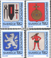 Schweden 1386-1389 (kompl.Ausg.) Postfrisch 1986 Provinzwappen (VI) - Neufs