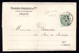 Perfins - Lochung - Perforé - FRANCE - VAC - Vilmorin-Andrieux & Cie Quai Mégisserie PARIS - Perfins