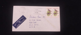 C) 1969. CANADA. AIRMAIL ENVELOPE SENT TO USA. DOUBLE STAMP. XF - America (Other)