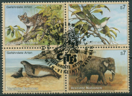 UNO Wien 1994 Gefährdete Tiere Ozelot Robbe Elefant Vögel 162/65 ZD Gestempelt - Used Stamps