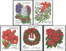 Schweden 2084-2088 (kompl.Ausg.) Postfrisch 1998 Weihnachtsblumen - Ungebraucht