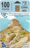 Montenegro - Telecom - Njegos Chapel, Gem5 Red, 08.2000, 100Units, 50.000ex, Used - Montenegro