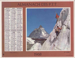 Calendrier France 1968 Vogue Ardeche En Cordee Alpinisme - Grossformat : 1961-70
