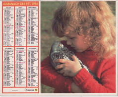 Calendrier France 1986 Enfant Lapins Pigeon - Grand Format : 1981-90