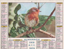 Calendrier France 1973 Le Jeune Fermier Poussins Rouge Gorge Oiseau - Grand Format : 1971-80