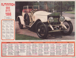 Calendrier France 1986 Corre 1901 Rolls Royce 1913 Automobile - Big : 1981-90