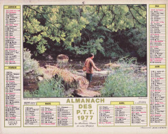 'Calendrier France 1977 Peche Dans L''Aisne Chasse En Bourgogne Chien Lapin' - Grand Format : 1971-80