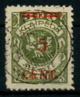 MEMEL 1923 Nr 174I Zentrisch Gestempelt Gepr. X6D12AA - Memelgebiet 1923