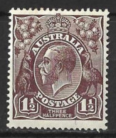 AUSTRALIA....KING GEORGE V...(1910-36..)...".HEAD.."....1 & HALFd.....SG58......MH.. - Mint Stamps