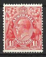 AUSTRALIA....KING GEORGE V...(1910-36..)...".HEAD.."....1 & HALFd.....SG96a......MH.. - Nuevos
