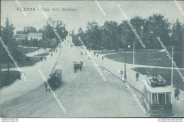 Bc55 Cartolina Vicenza Citta' Viale Della Stazione Tram 1919 - Vicenza