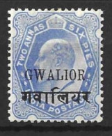 INDIA....". GWALIOR...".....KING EDWARD VII...(1901-10..)....2 & HALFa........SG52B.......MH.. - Gwalior