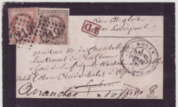 France Lettre De Deuil Napoleon Laure 30c + 40c Rouen 1872 Pour Gabon Via Liverpool Avranches Lorient Quimper GC 3219 - Covers & Documents