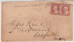 Pittsfield Cover 1889 Three + Three Cents - Lettres & Documents