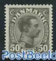 Denmark 1921 50o, Grey, Stamp Out Of Set, Unused (hinged) - Unused Stamps