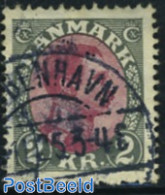 Denmark 1926 2 Kr Darkgreen/lilacred, Used - Usado