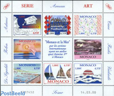 Monaco 2000 Modern Art 8v M/s, Mint NH, Religion - Transport - Angels - Ships And Boats - Art - Modern Art (1850-prese.. - Unused Stamps