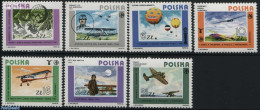 Poland 1984 Aviation History 7v, Mint NH, Transport - Balloons - Aircraft & Aviation - Neufs