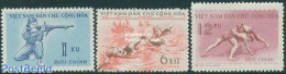 Vietnam 1959 Sports 3v, Mint NH, Sport - Boxing - Shooting Sports - Sport (other And Mixed) - Swimming - Boxen