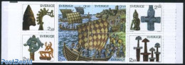 Sweden 1990 Vikings 8v In Booklet, Mint NH, Transport - Stamp Booklets - Ships And Boats - Neufs