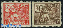 Great Britain 1924 British Empire Exposition 2v, Mint NH, Nature - Cat Family - Unused Stamps