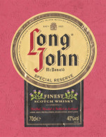 Etichetta Usata, Used Label- Long John, Scotch Whisky. Dumbarton, Scotland. 120x 90mm - Whisky