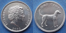 COOK ISLANDS - 1 Cent 2003 "Pointer Dog" KM# 421 Dependency Of New Zealand Elizabeth II - Edelweiss Coins - Cookeilanden