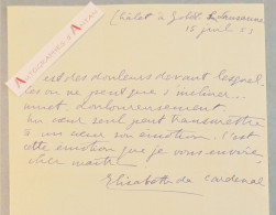 ● L.A.S 1953 Elisabeth De CARDENAL Peintre Pianiste Née Au Pérou (Lima) à Maurice ROSTAND Lettre LAUSANNE Suisse - Schilders & Beeldhouwers