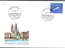 Suisse Poste Obl Yv:1372 Mi:1444 Europa Cept Ariane 4 Zürich 13-10-91 (TB Cachet à Date) - Oblitérés