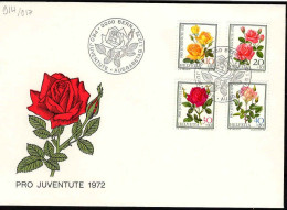 Suisse Poste Obl Yv: 914/917 Pro Juventute Roses (TB Cachet à Date) 1-12-72 - Storia Postale